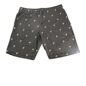 Retrofit Mens Black Flamingo Print Drawstring Shorts XL